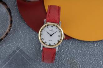 Thumbnail von Omega De Ville White Dial Stahl / Gold Quarz Damenuhr Ref. 596.2379 B&P 1995
