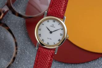 Thumbnail von Omega De Ville White Dial Stahl / Gold Quarz Damenuhr Ref. 596.2379 B&P 1995