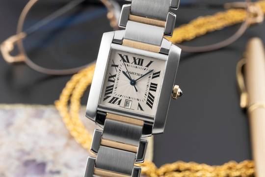  Cartier Tank Française Stahl / Gold Automatik Medium Size Ref. W51005Q4 2302 