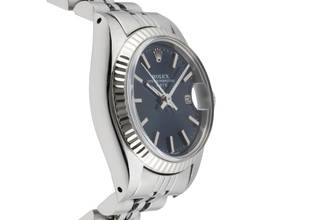 Thumbnail von Rolex Oyster Perpetual Lady Date Blue Dial Stahl / Weissgold Automatik Damenuhr 6917