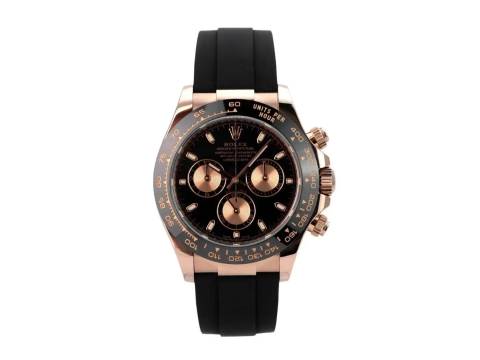  Rolex Daytona Cosmograph Daytona Everose-Gold / Oysterflex Ref. 116515LN Schwarz 