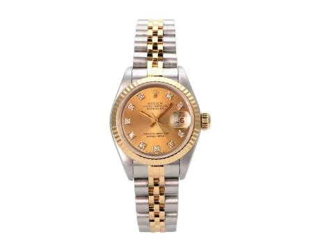  Rolex Lady-Datejust 26 Edelstahl Gelbgold Ref. 69173 Champagner Diamant 