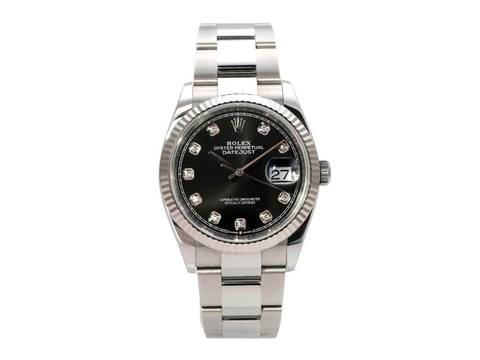  Rolex Datejust 36 Oystersteel Weißgold Ref. 126234 Schwarz Diamant 