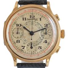 Thumbnail von Eberhard & Co. Extra-Fort Pre-Extrafort Oversize split-seconds chronograph yellow gold 18KT very rare 1942