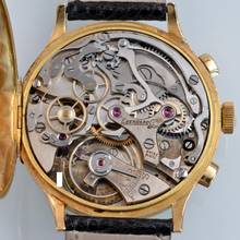 Thumbnail von Eberhard & Co. Extra-Fort Pre-Extrafort Oversize split-seconds chronograph yellow gold 18KT very rare 1942
