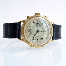 Thumbnail von Eberhard & Co. Extra-Fort Pre-Extrafort Oversize split-seconds chronograph yellow gold 18KT very rare 1942