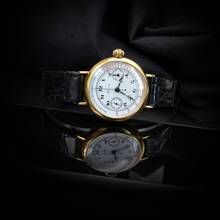 Thumbnail von Longines Chronograph Monopusher for Grands Prix Porcelain dial gold 18KT 1930's