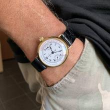 Thumbnail von Longines Chronograph Monopusher for Grands Prix Porcelain dial gold 18KT 1930's