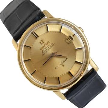  Omega Constellation 168.010 Champagne Pie Pan dial yellow gold 18KT 1966 