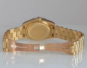 Thumbnail von Rolex Day-Date 18038 President Factory soleil blue dial diamonds gold 18KT Full Set