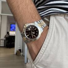 Thumbnail von Rolex GMT-Master 16753 Brown Tiger Eye Nipple dial Full Set TOP Condition 1982