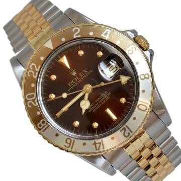  Rolex GMT-Master 16753 Brown Tiger Eye Nipple dial Full Set TOP Condition 1982 