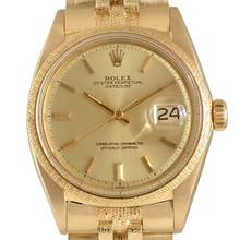 Thumbnail von Rolex Datejust 1611 Champagne dial yellow gold 18KT Full Set 1972
