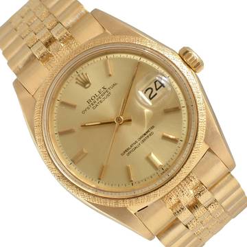  Rolex Datejust 1611 Champagne dial yellow gold 18KT Full Set 1972 