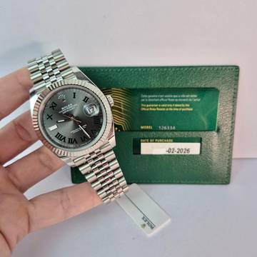 Rolex Datejust 41 41mm Ouro Branco & Aço Wimbledon Jubilee Automático Completo