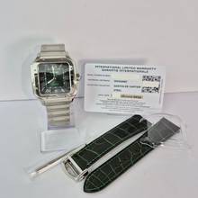 Thumbnail von Cartier Santos Large Green Dial 2 Bracelets 40mm Automatic Complete