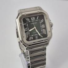 Thumbnail von Cartier Santos Large Green Dial 2 Bracelets 40mm Automatic Complete