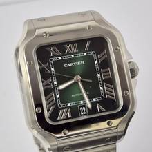 Thumbnail von Cartier Santos Large Green Dial 2 Bracelets 40mm Automatic Complete