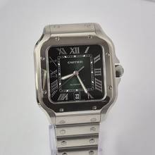 Thumbnail von Cartier Santos Large Green Dial 2 Bracelets 40mm Automatic Complete