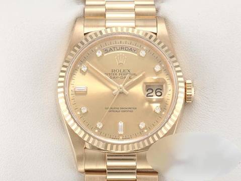  Rolex Day-Date 36mm 18238 1991 Gelbgold 750 Diamanten Automatik 18kt Yellow Gold President-band Chronometer Oyster 