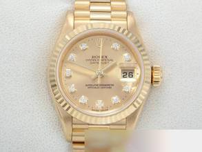 Thumbnail von Rolex Lady-Datejust Gelbgold 750 Diamanten 1998 Automatik Gold Damen