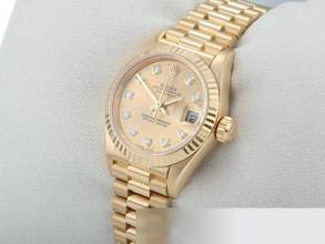 Thumbnail von Rolex Lady-Datejust Gelbgold 750 Diamanten 1998 Automatik Gold Damen