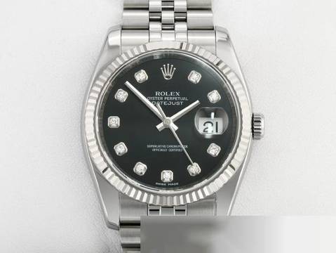  Rolex Datejust 36mm 116234 2019 Stahl Weissgold 750 Diamanten Automatik Stainless Steel 18kt White Gold Jubilé-band Chronometer Oyster Black Dial 