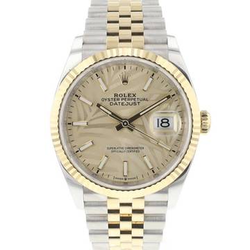  Rolex Datejust 36 Steel/Gold Jubilee Palm Motif Dial 