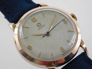 Thumbnail von Omega Herrenuhr massiv 18 Karat Roségold 36 mm Cal 283 Handaufzug RARE v 1947