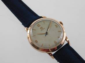 Thumbnail von Omega Herrenuhr massiv 18 Karat Roségold 36 mm Cal 283 Handaufzug RARE v 1947