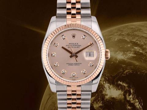  Rolex Datejust 116231 Steel & Rose Gold - Pink Diamonds Dial - Full Set 36mm 