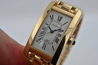 Thumbnail von Cartier Tank Américaine XL 18k Yellow Gold 1725 Großes Modell Service 2023 120g
