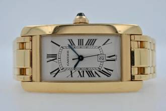 Thumbnail von Cartier Tank Américaine XL 18k Yellow Gold 1725 Großes Modell Service 2023 120g