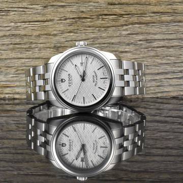  Tudor Glamour Date 53000 Jacquard Silver Dial - Automatik - Medium - Lady Watch 
