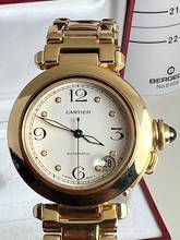 Thumbnail von Cartier Pasha C 1035 C Pasha 18K Box + Papiere Full Set-Neuer Service sofort verfügbar Einzigartiges Sammlerset-aus 1. Besitz aus 1997 !