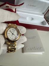 Thumbnail von Cartier Pasha C 1035 C Pasha 18K Box + Papiere Full Set-Neuer Service sofort verfügbar Einzigartiges Sammlerset-aus 1. Besitz aus 1997 !