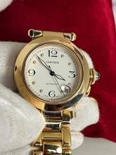 Thumbnail von Cartier Pasha C 1035 C Pasha 18K Box + Papiere Full Set-Neuer Service sofort verfügbar Einzigartiges Sammlerset-aus 1. Besitz aus 1997 !