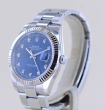 Thumbnail von Rolex Datejust 41 Stahl White Gold Diamond Dial blue B+P 126334 Top