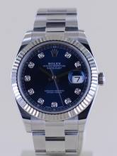 Thumbnail von Rolex Datejust 41 Stahl White Gold Diamond Dial blue B+P 126334 Top