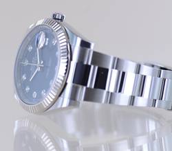Thumbnail von Rolex Datejust 41 Stahl White Gold Diamond Dial blue B+P 126334 Top