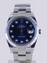 Thumbnail von Rolex Datejust 41 Stahl White Gold Diamond Dial blue B+P 126334 Top