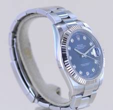 Thumbnail von Rolex Datejust 41 Stahl White Gold Diamond Dial blue B+P 126334 Top