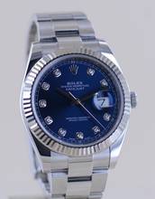 Thumbnail von Rolex Datejust 41 Stahl White Gold Diamond Dial blue B+P 126334 Top