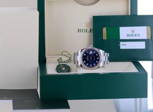 Thumbnail von Rolex Datejust 41 Stahl White Gold Diamond Dial blue B+P 126334 Top