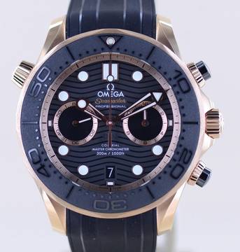 Omega Seamaster Diver 300 M Chronograph 18K Sedna Gold 44mm B+P Cal 9901