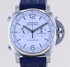 Thumbnail von Officine Panerai Luminor Chronograph 44mm Steel 01218 White Dial 44mm B+P