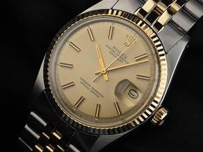 Thumbnail von Rolex Datejust Ref.16013 Bj.1972 Box&Beschreibung sehr gut Vintage Datejust open 6/9 Jubilé Armband