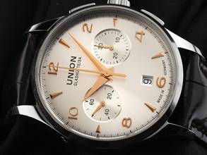 Thumbnail von Union Glashütte Noramis Ref.D005.427A Year 2013 original box original vintage unpolished Noramis chronograph