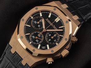 Thumbnail von Audemars Piguet Royal Oak Ref.26240OR.OO.D002CR.01 Year 2022 Full Set Unworn Royal Oak Chronograph 18kt Rose Gold 157g Crocodile Leather Folding Clasp