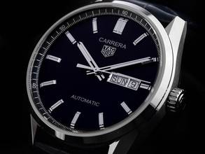 Thumbnail von TAG Heuer Carrera Calibre 5 Day Date Ref.WBN2012.FC6502 2024 Full Set Unworn Carrera Calibre 5 Blue Day-Date Crocodile Leather Folding Clasp